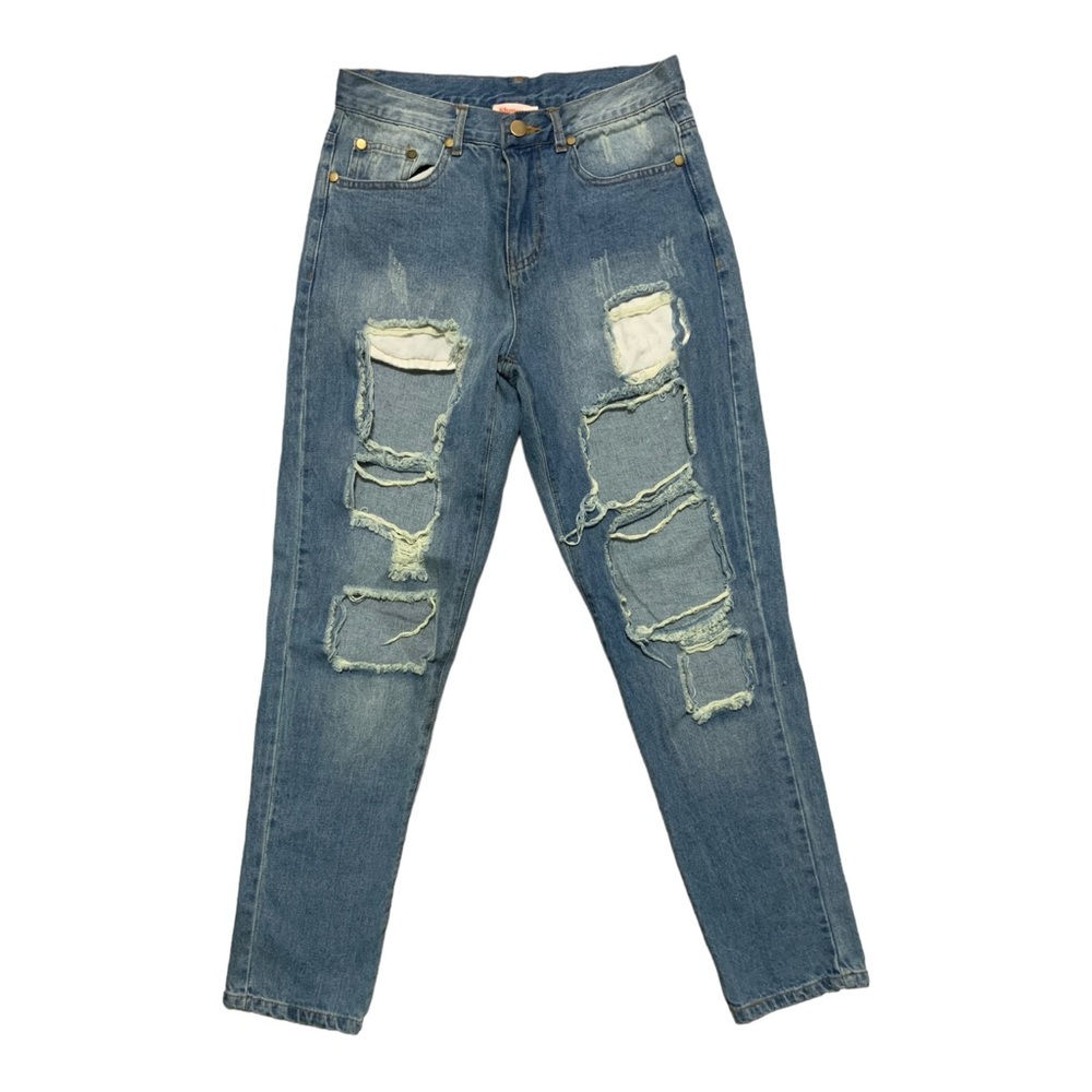 NWT SHOWPO DJANGO BOYFRIEND JEANS DISTRESSED WOMENS SIZE 4